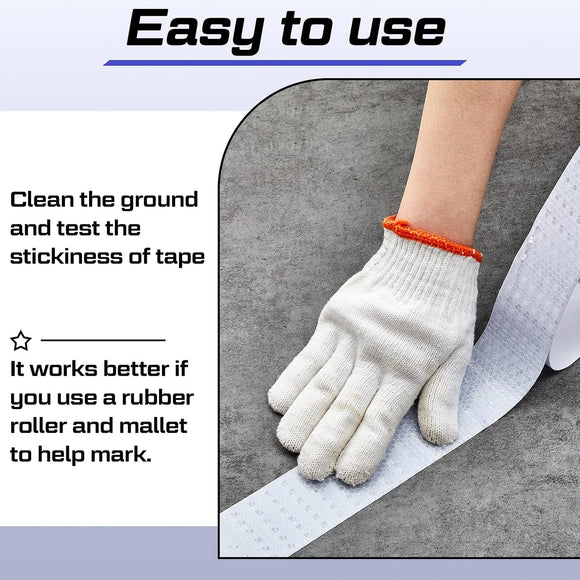 230 Ft Driveway Basketball Tape Outdoor Court Adhesive Marking Lines for Tennis Badminton Parking Floor Pavement Indoor, 2 in Wide (White, PVC) White