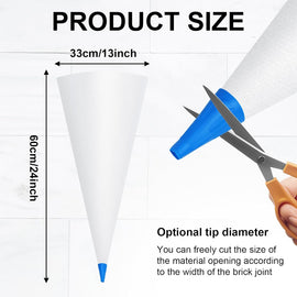 Biaungdo 2 Pack Tile Grout Masonry Mortar Bag, Heavy Duty Piping Bags Grout Sealer Bag, Blue Tip Grouting Tools for Tile Installation - 0