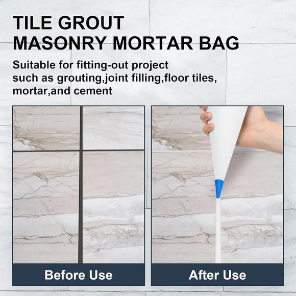 Biaungdo 2 Pack Tile Grout Masonry Mortar Bag, Heavy Duty Piping Bags Grout Sealer Bag, Blue Tip Grouting Tools for Tile Installation