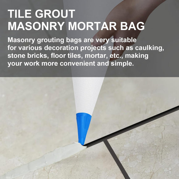 Biaungdo 2 Pack Tile Grout Masonry Mortar Bag, Heavy Duty Piping Bags Grout Sealer Bag, Blue Tip Grouting Tools for Tile Installation