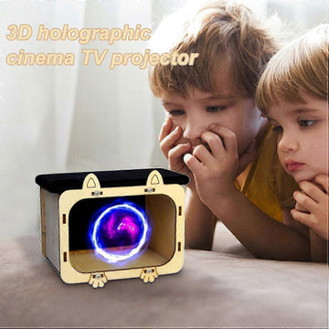 Hologram Phone Projector - Wooden Smartphone Projector Display Stand - 0
