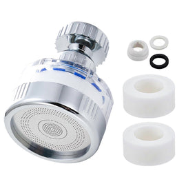 Faucet Water Filter with 2 Cartridges, Rotating Carbon Sink Filter