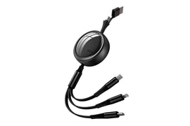 3 In 2 Retractable Multi Charging Cable Retracted USB C Cell Phone Charger