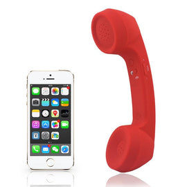 Handheld Retro Wired Telephone Handset with Microphone for Smartphones PC Red - 0