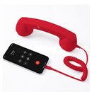 Handheld Retro Wired Telephone Handset with Microphone for Smartphones PC Red-5
