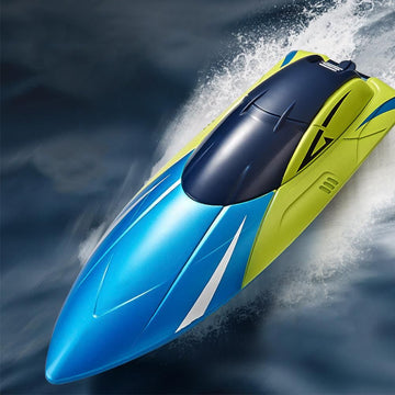 2.4GHz RC Speed Boat Toy - Remote Control Racing Yacht for Pools & Lakes Blue - 0