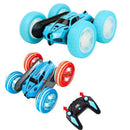 2.4 GHZ Remote Control Stunt Car 4WD Double Sided Rotating Crawler with Headlights Blue-1