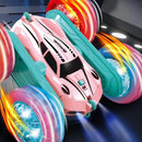 2.4 GHZ Remote Control Stunt Car 4WD Double Sided Rotating Crawler with Headlights Pink-4