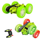 2.4 GHZ Remote Control Stunt Car 4WD Double Sided Rotating Crawler with Headlights Pink-7