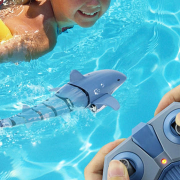 2.4G Remote Control Shark Toy RC Simulation Shark for Swimming Pool Blue - 0