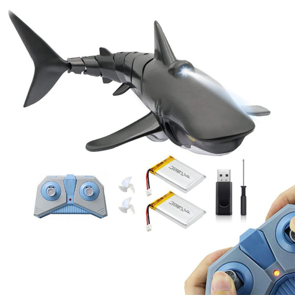 2.4G Remote Control Shark Toy RC Simulation Shark for Swimming Pool Blue