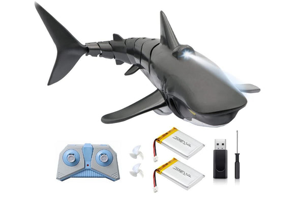 2.4G Remote Control Shark Toy RC Simulation Shark for Swimming Pool Gray