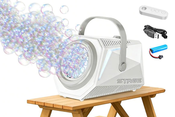 Bubble Machine Automatic Minute Big Bubbles Blower Maker for Outdoor Birthday Parties Black