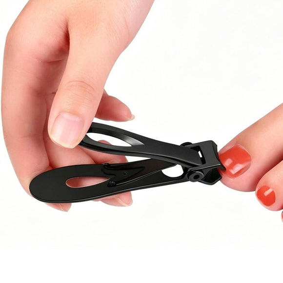 Wide Jaw Nail Clipper Strong Stainless Steel Toenail Cutter for Thick Nails - Black