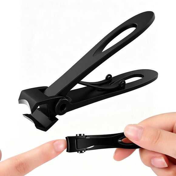 Wide Jaw Nail Clipper Strong Stainless Steel Toenail Cutter for Thick Nails - Black