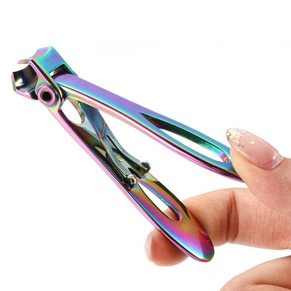 Wide Jaw Nail Clipper Strong Stainless Steel Toenail Cutter for Thick Nails - Multi Color Titanium
