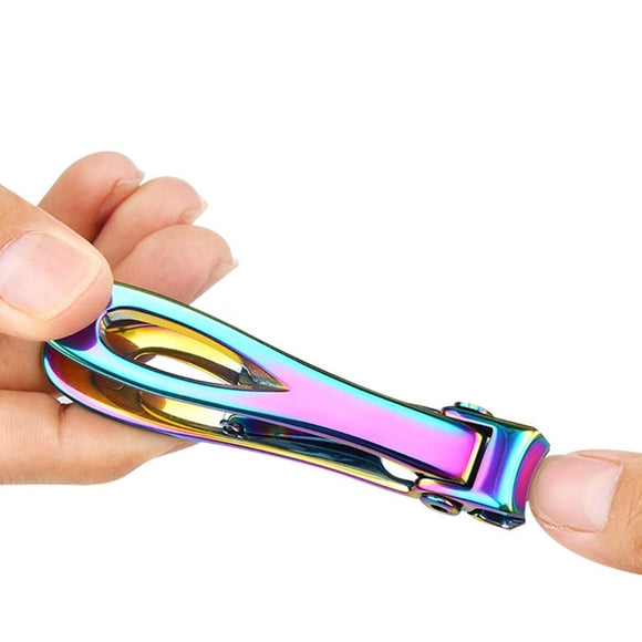 Wide Jaw Nail Clipper Strong Stainless Steel Toenail Cutter for Thick Nails - Multi Color Titanium