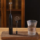 Handheld Milk Frother USB Rechargeable 3 Speeds Electric Foam Wand with 2 Whisks - Black-5