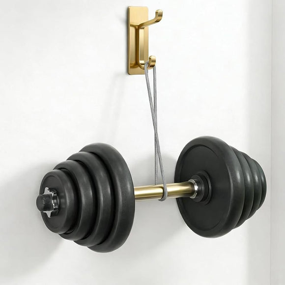 4 Pack Stainless Steel Double Adhesive Hooks with 3kg Capacity - Gold