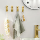 4 Pack Stainless Steel Double Adhesive Hooks with 3kg Capacity - Gold-7
