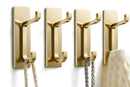 4 Pack Stainless Steel Double Adhesive Hooks with 3kg Capacity - Gold-9