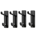 4 Pack Stainless Steel Double Adhesive Hooks with 3kg Capacity - Black-2