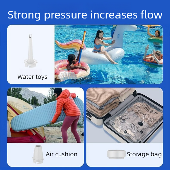 Outdoor Camping Digital Electric Air Pump, 5200mAh Built-in Battery, for Air Mattresses and Swim Rings - Black