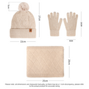 Women's Fashionable Winter 3-Piece Set: Knit Hat, Scarf, and Gloves.  A must-have for outdoor skiing and cycling—Gray-5