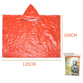 Outdoor Emergency Waterproof Insulated Raincoat, Portable Folding Camping and Hiking Cold-Weather Raincoat – Orange - 0