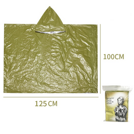 Outdoor Emergency Waterproof Insulated Raincoat, Portable Folding Camping and Hiking Cold-Weather Raincoat – Green - 0