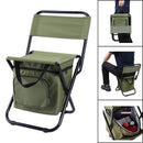 3-in-1 Outdoor Folding Chair with 10L Insulated Cooler, Durable Oxford Fabric, for Camping and Picnics - Green-3