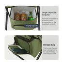 3-in-1 Outdoor Folding Chair with 10L Insulated Cooler, Durable Oxford Fabric, for Camping and Picnics - Green-5