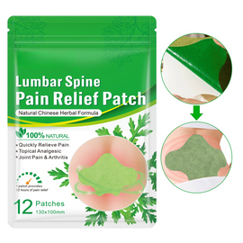 Herbal Mugwort Lumbar Patches: Warm Compress Patches for Lower Back Pain Caused by Muscle Strain or Prolonged Sitting (48 pcs/4 boxes)