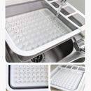 Multi Compartment Plastic Kitchen Utensil Holder, Foldable Dish Drain Basket for Bowl Plate Cup Chopsticks Storage-10
