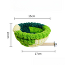 2-in-1 Parrot Perch Warm Bed Nest, Coral Fleece Hanging Bird Cage Sleeping Hut for Budgies, Cockatiels, Lovebirds, and Small Parrots – Winter Warm House - Blue-9