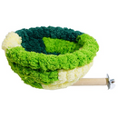 2-in-1 Parrot Perch Warm Bed Nest, Coral Fleece Hanging Bird Cage Sleeping Hut for Budgies, Cockatiels, Lovebirds, and Small Parrots - Winter Warm House - Green-1