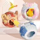 Thick Coral Fleece Winter Bird House with Plastic Frame & Metal Screw Hook for Budgies and Cockatiels - Blue-3