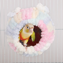 Thick Coral Fleece Winter Bird House with Plastic Frame & Metal Screw Hook for Budgies and Cockatiels - Blue-4