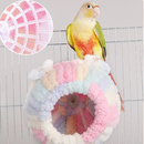 Thick Coral Fleece Winter Bird House with Plastic Frame & Metal Screw Hook for Budgies and Cockatiels - Blue-5