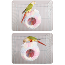 Thick Coral Fleece Winter Bird House with Plastic Frame & Metal Screw Hook for Budgies and Cockatiels - Blue-11