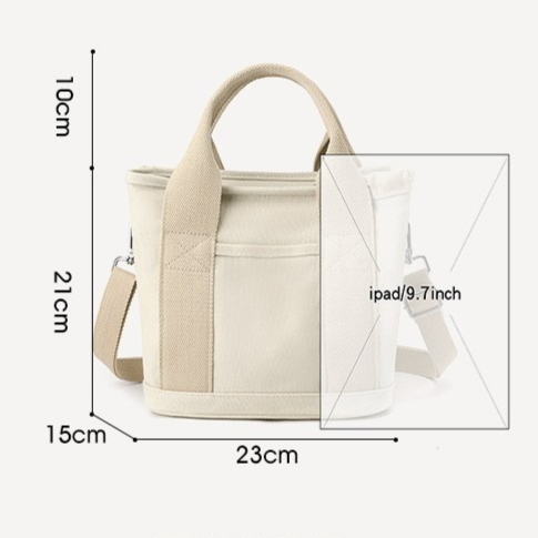 Multi-Compartment Canvas Tote Bag, 3-Way Handheld, Crossbody, and Shoulder Bag with Adjustable Strap for Daily Work and Shopping - Green