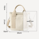 Multi-Compartment Canvas Tote Bag, 3-Way Handheld, Crossbody, and Shoulder Bag with Adjustable Strap for Daily Work and Shopping - Green-6