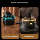 Cannon-Shaped Smoke Ring Aroma Diffuser and Humidifier, 2 Mist Modes, RGB Color-Changing Lava Lamp Essential Oil Diffuser, for Home Desk - White Gold-3