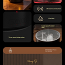 Cannon-Shaped Smoke Ring Aroma Diffuser and Humidifier, 2 Mist Modes, RGB Color-Changing Lava Lamp Essential Oil Diffuser, for Home Desk - White Gold-7