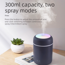 Mini Colorful Cup Humidifier, 300ml Portable USB Cool Mist Humidifier with 7-Color Night Light, for Car, Bedroom, Desk, and Office - Pink-3