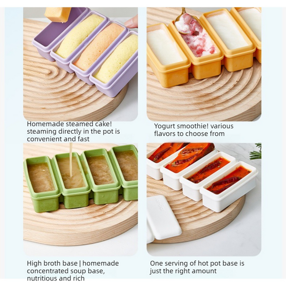 Long Ice Brick Mold, Ice Tray with Lid for Home, Food Freezing Mold—Green