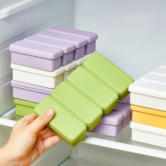 Long Ice Brick Mold, Ice Tray with Lid for Home, Food Freezing Mold—Purple