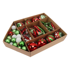 Christmas Tree Ornaments Assorted Set Lightweight Electroplated Christmas Tree Hanging Balls Pendants Set for Home Garden D - 0