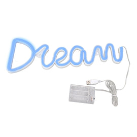 LED Neon Light Dream Battery USB Operated Neon Wall Light for Bedroom Living Room Bar Party Christmas Wedding