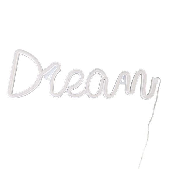 LED Neon Light Dream Battery USB Operated Neon Wall Light for Bedroom Living Room Bar Party Christmas Wedding